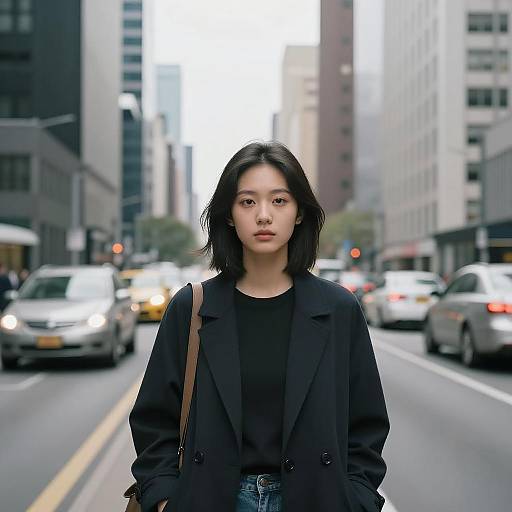 Confident Woman in Urban Cityscape