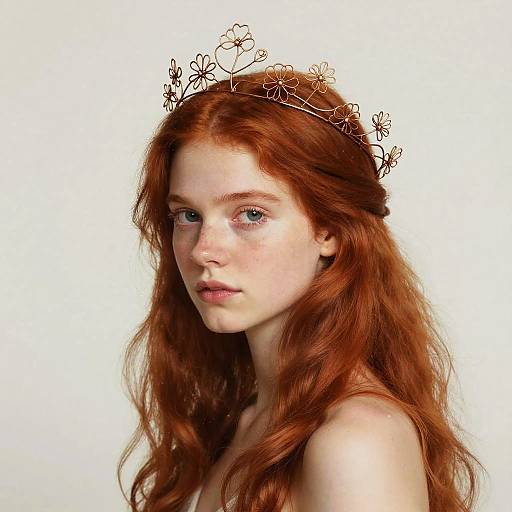 Minimalist Red-Haired Woman Portrait