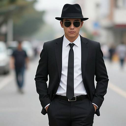 Stylish Mob Boss Man Outdoors