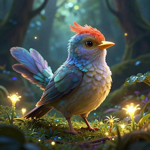 Fantasy Picozapato Bird in Mystical Forest