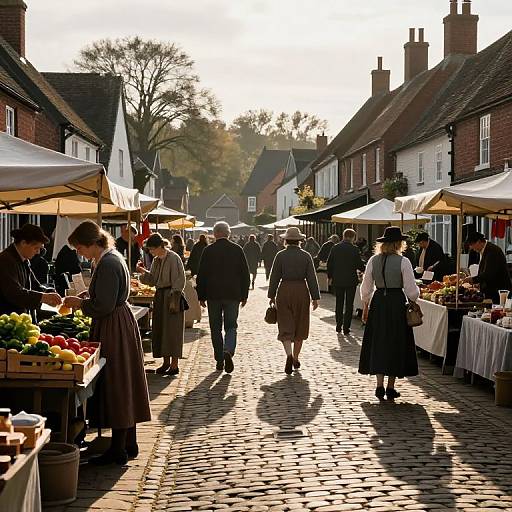 Historical Wisner Village Market Scene