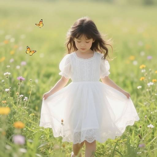 Sunlit Meadow with Dreamy Child