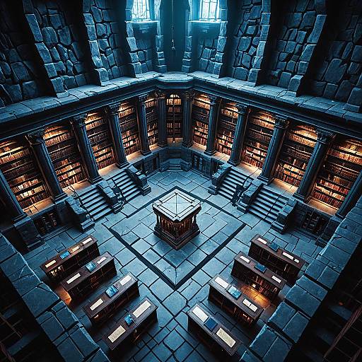 Ancient Library of Lumaris in Crystal Caves