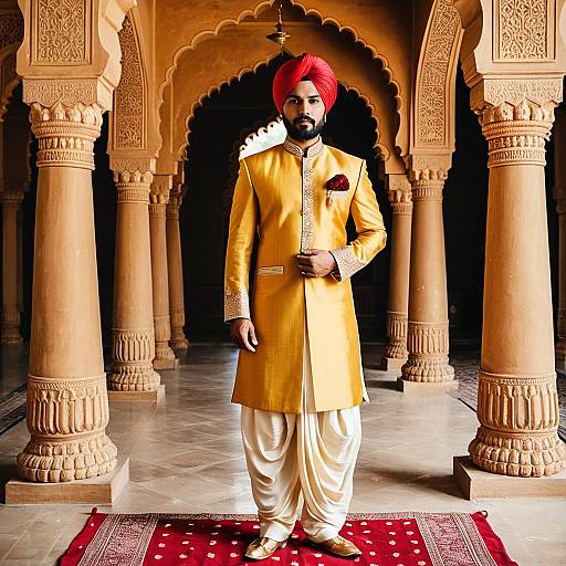 Indian Man in Royal Jodhpuri Suit