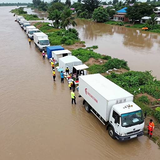 Aerial View of Flood Relief Efforts