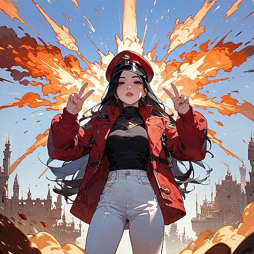 Early Modern Soldier Girl at Castle