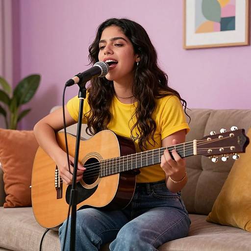 Latina Bee Woman Singing Vibrantly