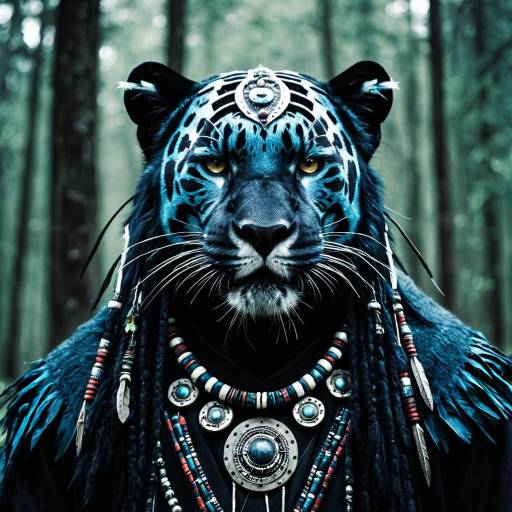 Cyber Shaman: Anthro Panther Character Art