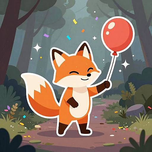 Mischievous Fox Balloon in Twilight