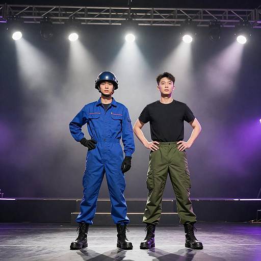 Industrial Stage Duo with Purple Accents