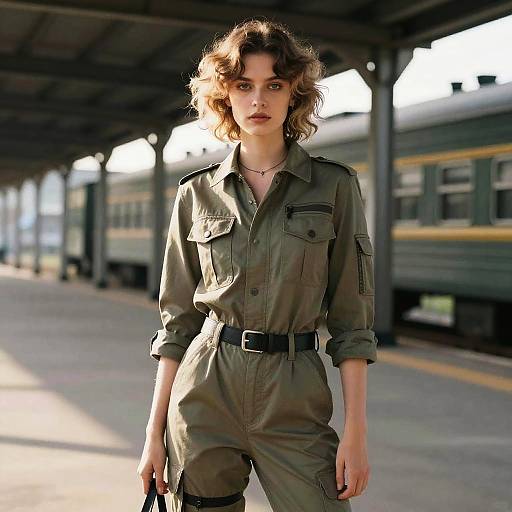 Layered Fade on Woman in Jumpsuit