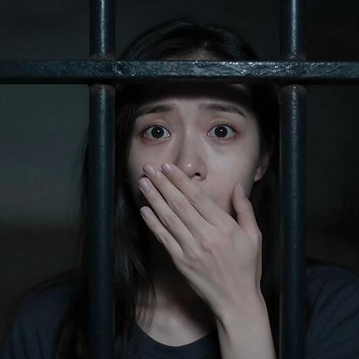 Dramatic Portrait of Frightened Woman