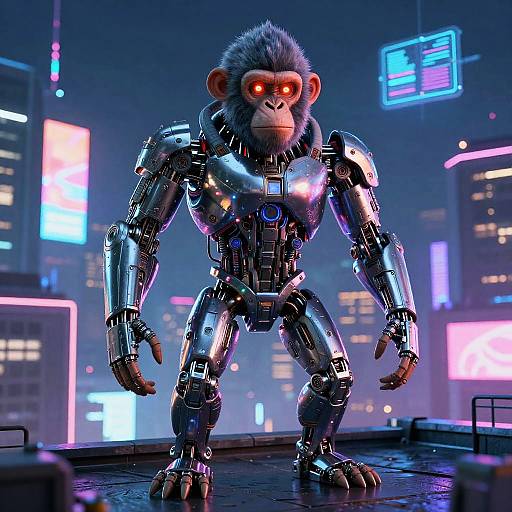 Cyberpunk Giga Chad Cybernetic Ape