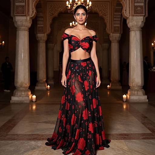 Stylish Indian Woman in Modern Ghagra