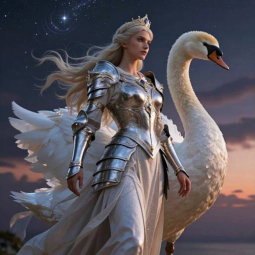 Leda in Fantasy Armor with Swan