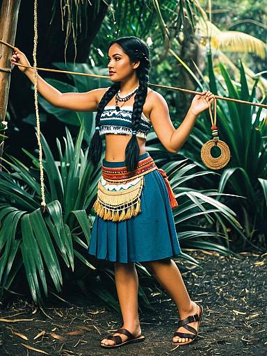 Moana Inspired Girl with Twin Braids