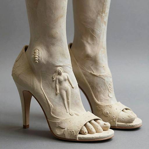 Sculptural High Heel Shoes with Louise Bourgeois Style
