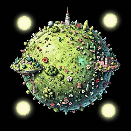 Moebius-Style Alien Planet Drawing