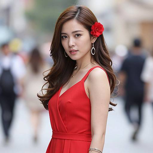 Realistic Girl in Red Thunder Outfit