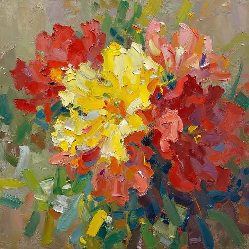 Vibrant Pennellate Floral Brushwork