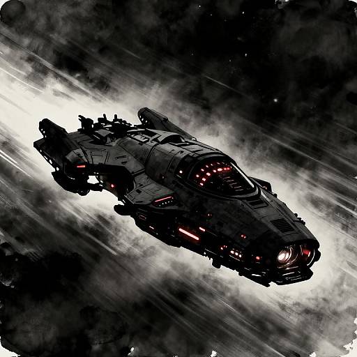 Cyberpunk Silhouette Futuristic Spaceship