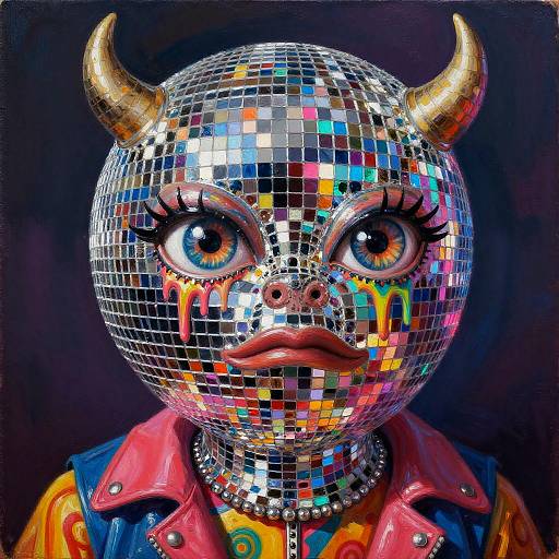 70s Disco Monster in Psychedelic Style