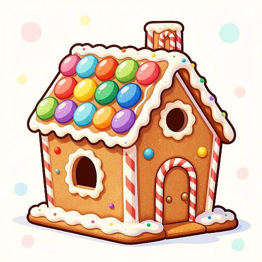 Playful Vibrant Gingerbread House Art