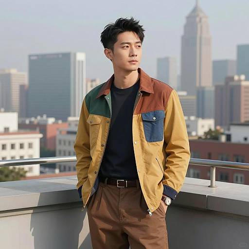 Confident Man in Trendy Urban Setting