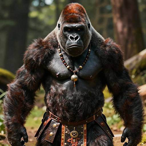 Augmented Gorilla Gladiator in Vibrant Film