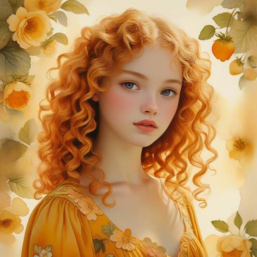 Elegant Young Woman in Mustard Dress