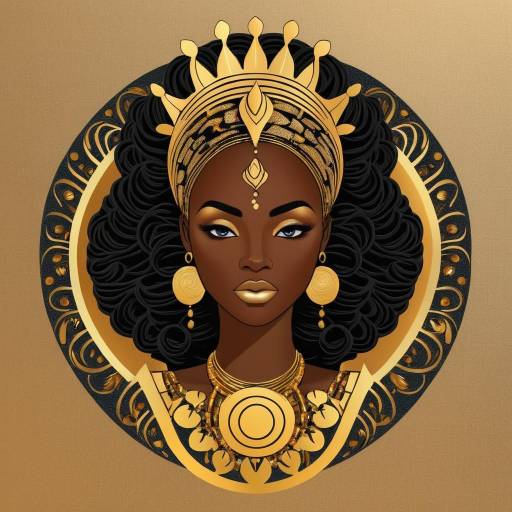 Modern Block Print of African Mermaid Goddess