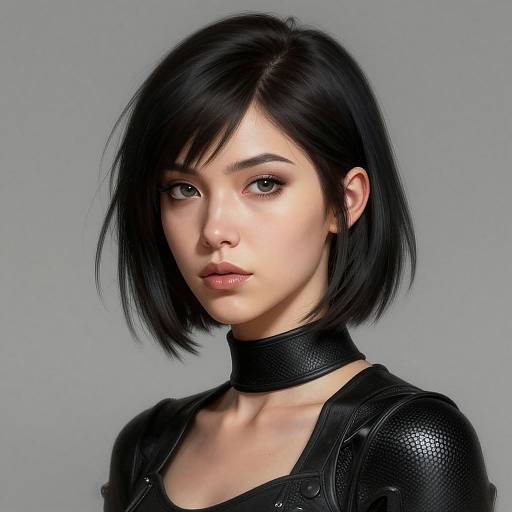 Highly Detailed Carbon Woman Portrait