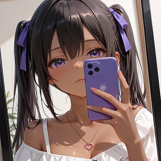 Detailed Dark-Skinned Girl Selfie
