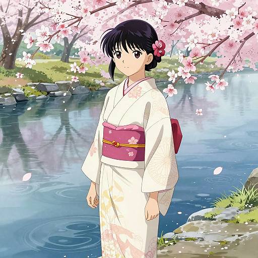 Anime Girl by Tranquil River