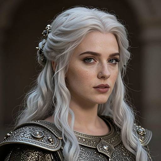 Regal Woman with Silvery Hair