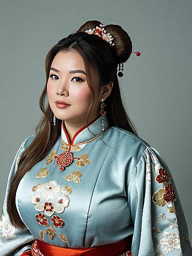 Realistic Plus Size Chinese Costume Portrait