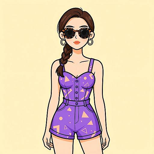 Casual Summer Woman in Earth-Toned Romper