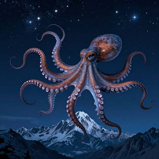 Colossal Octopus Above Himalayas