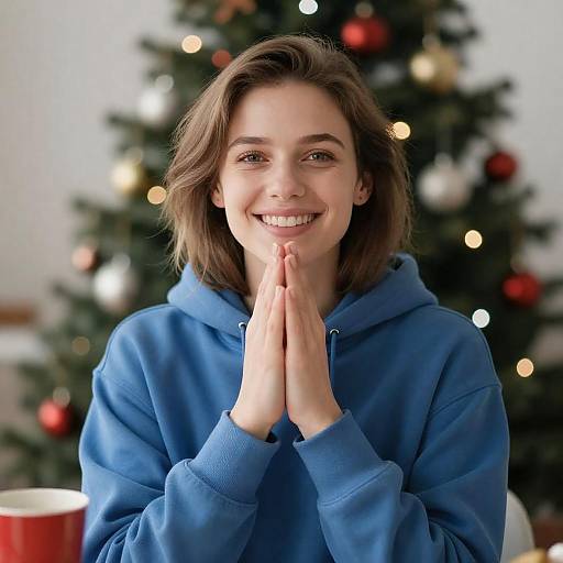 Warm Holiday Smile with Cozy Ambiance