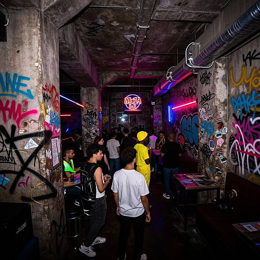 Neon-Lit Underground Nightclub Scene