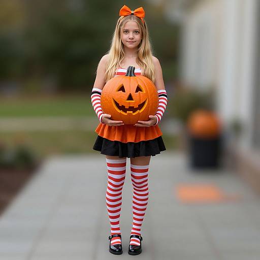 Halloween Costume with Jack-o'-Lantern