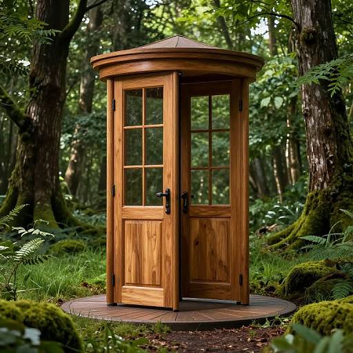 Extraterrestrial Wooden Door in Forest