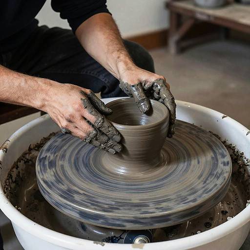 Charcoal Pottery Hands in Motion