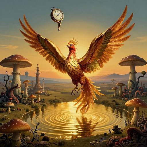 Surreal Phoenix Dreamscape at Dusk