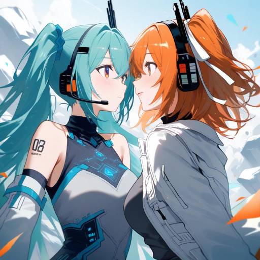 Futuristic Android with Vibrant Hairstyle