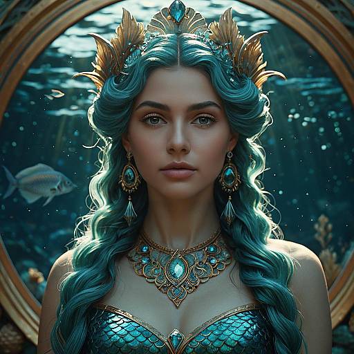 Realistic Mermaid Goddess Portrait