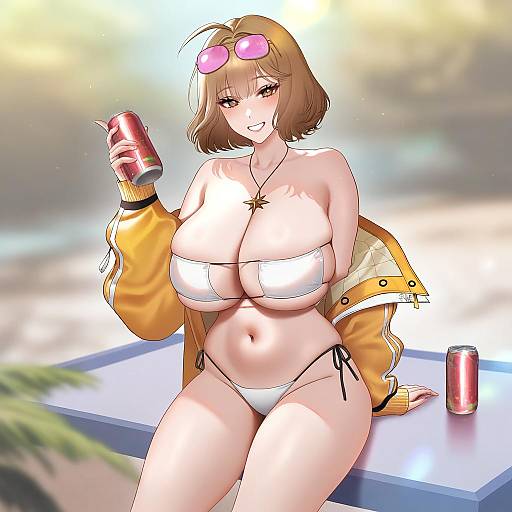 Illustration of Anis (sparkling summer) (nikke), goddess of victory: nikke in the style of Kanapy