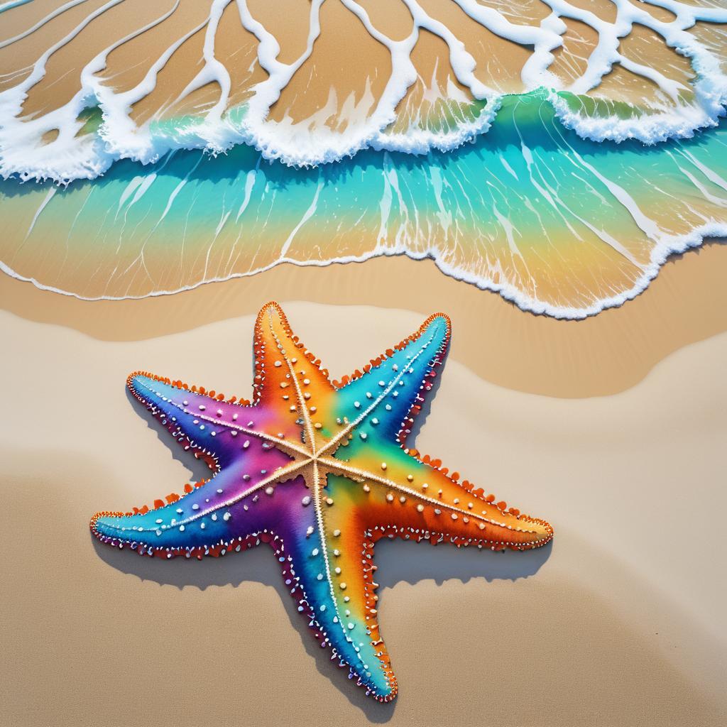 Vibrant Sea Star on Sandy Ocean Floor