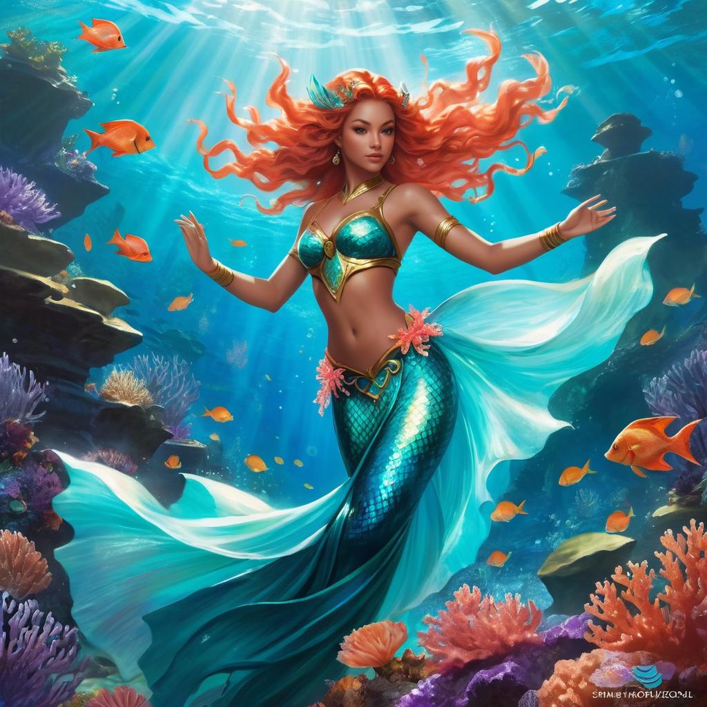 Ethereal Merfolk Princess in Coral Reef