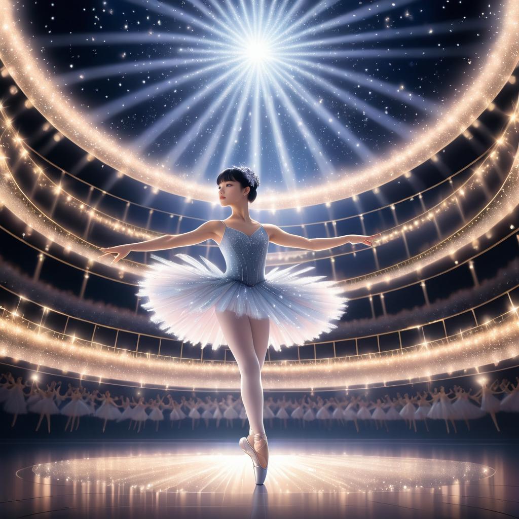 Elegant Ballet Dancer in Grand Theater